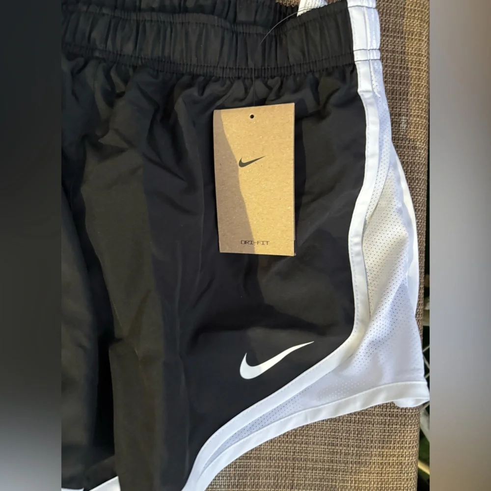 Nike Black and White Athletic Shorts with Swoosh